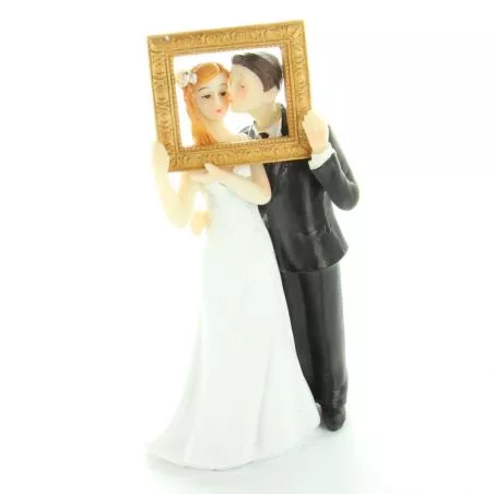 Figurine gateau mariage - Mariés encadré