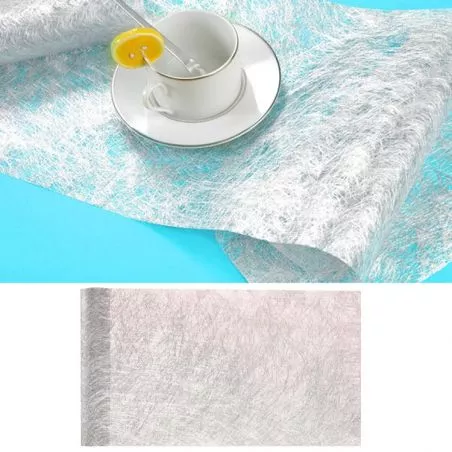 10m Chemin de table gris argenté