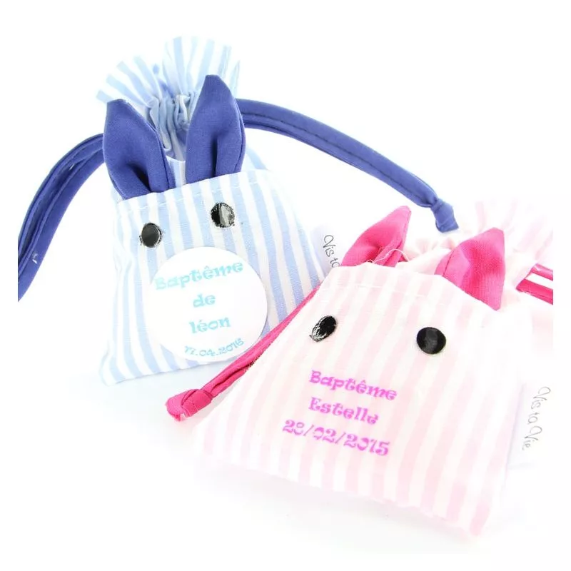 Bourse dragées Lapin coton