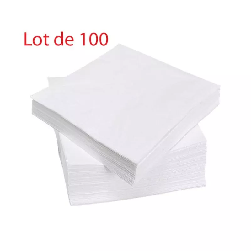 Serviette papier Blanche 40x40cm (100 pièces)