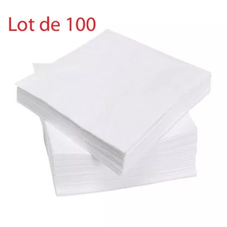 Serviette papier Blanche 40x40cm (100 pièces)