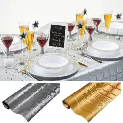 Nappe papier jetable Or,Argent 5M