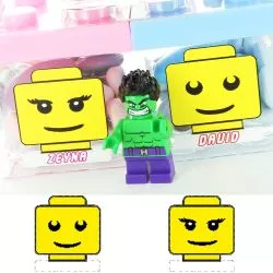 Etiquette dragées baptême - LEGO