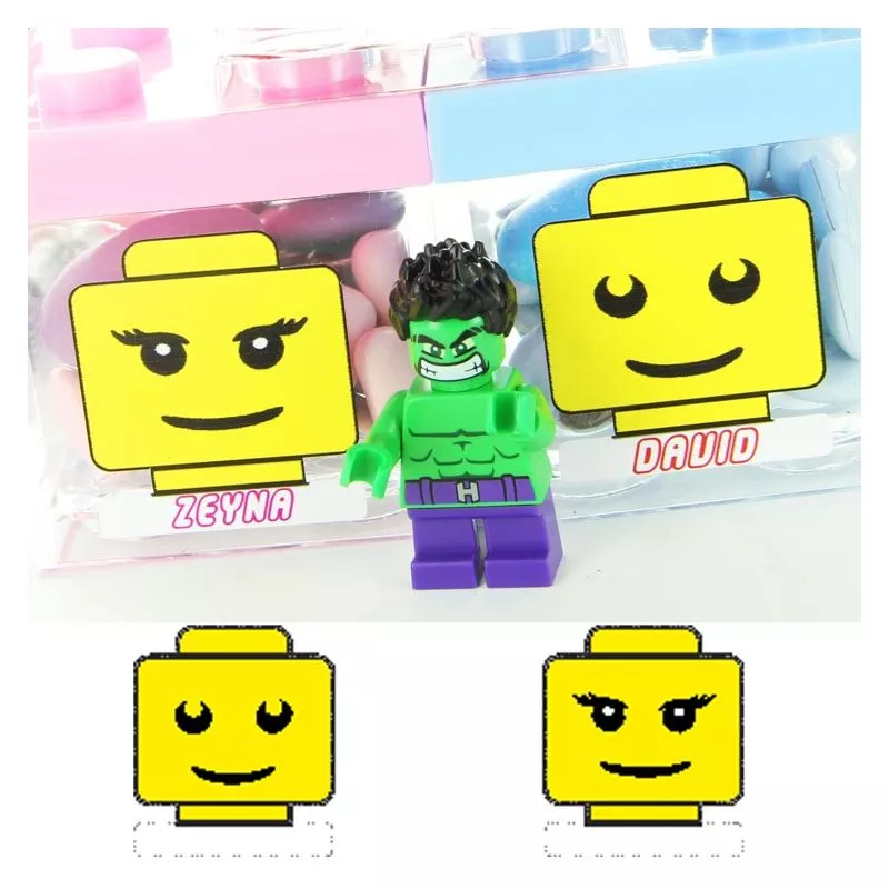 Etiquette dragées baptême - LEGO