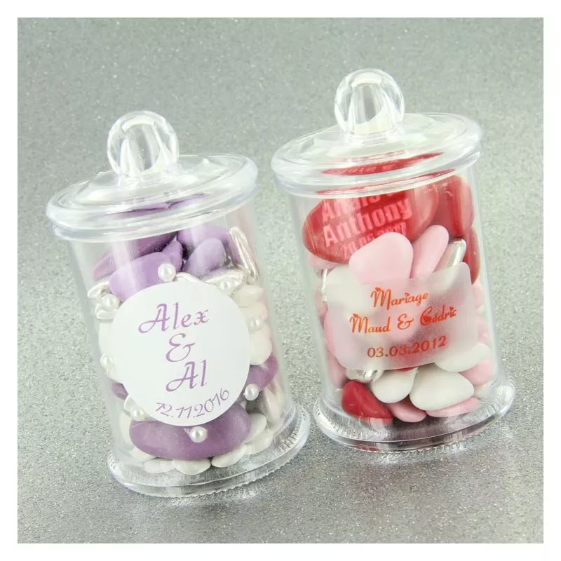Mini Bocal dragées Confiseur PVC (lot de 3)