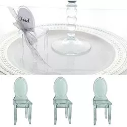 Chaise marque place plexi (lot de 3)