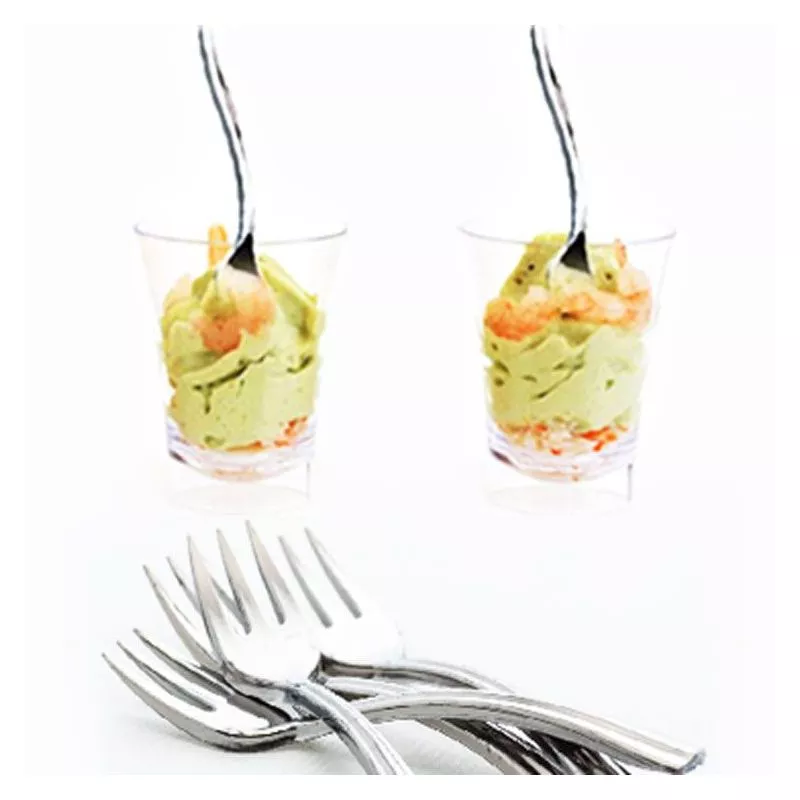 Mini fourchette cocktail / déssert. Argenté 50psc