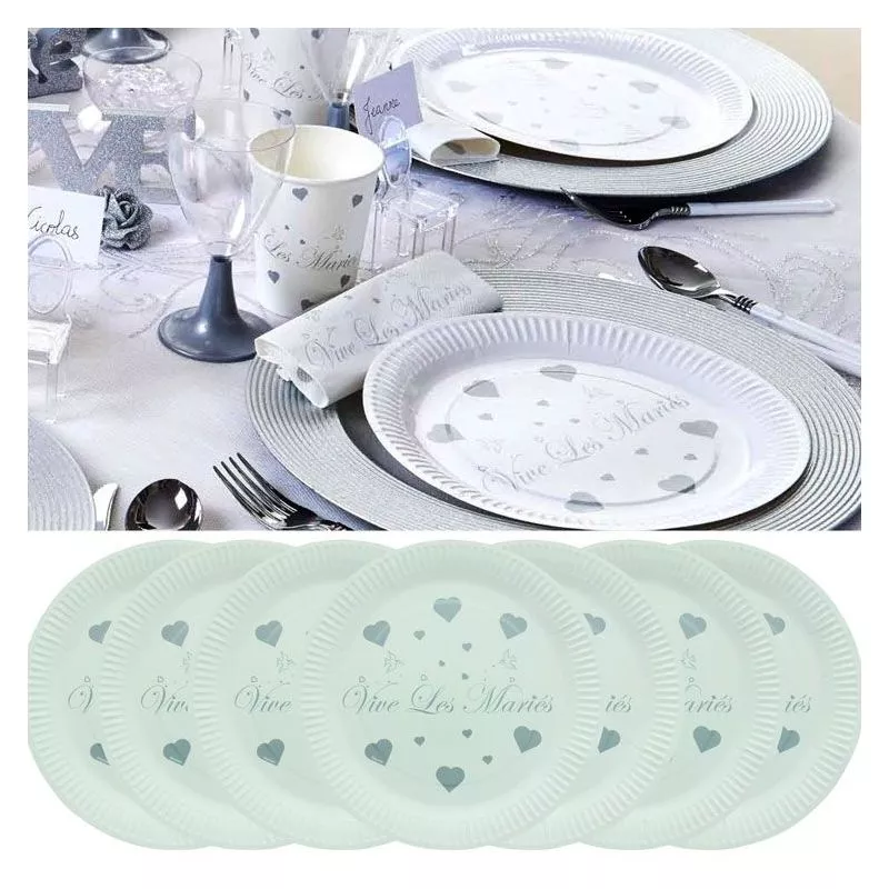 Assiette jetable VIVE LES MARIES (lot 10)