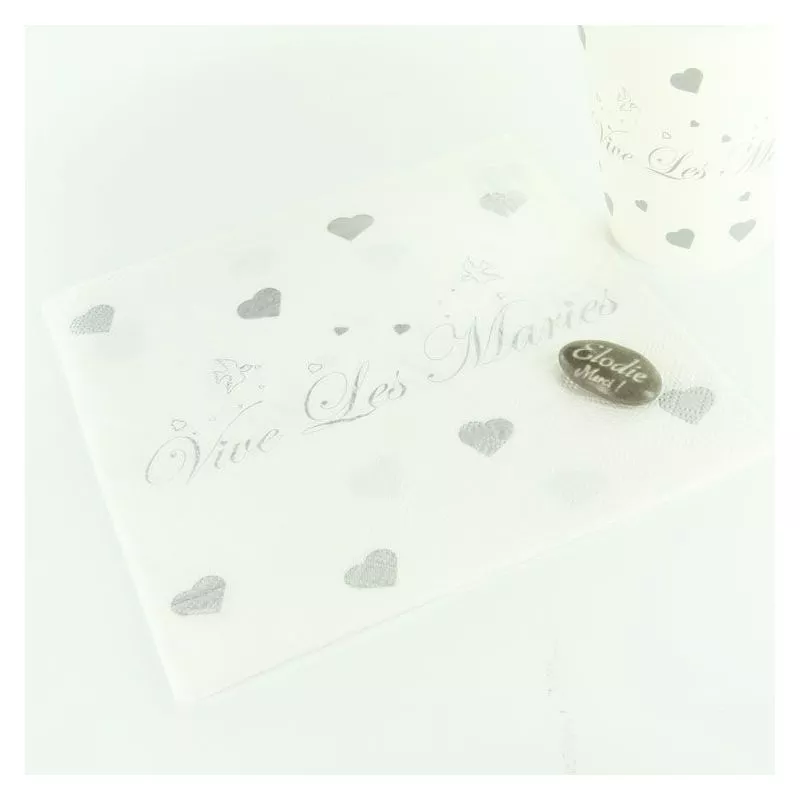 Serviette mariage "Vive les maries" (les 20)