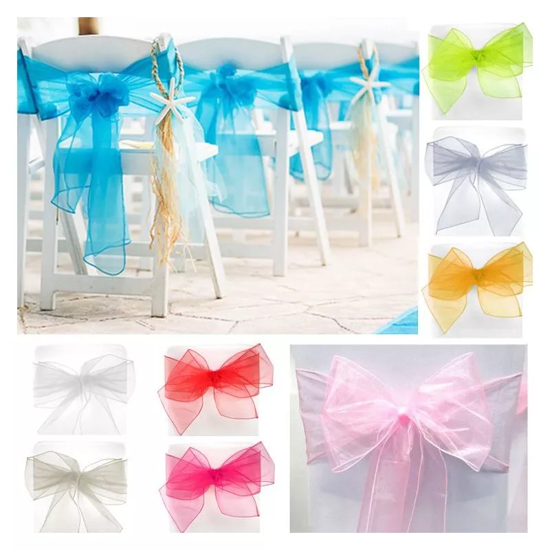 Noeud housse de chaise mariage tissu Organza