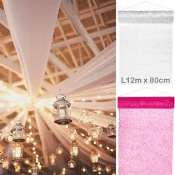 Tenture mariage tulle Pailleté 12m x 80cm
