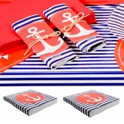 Serviette Marin ancre de bateau - 20 pièces