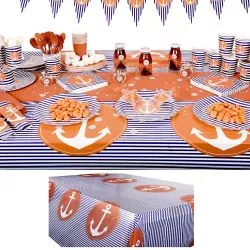 Nappe jetable plastique table enfant - Marin