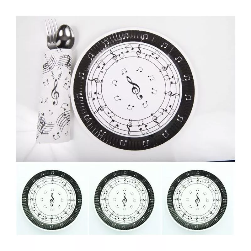Assiette jetable thème Music (lot 10)