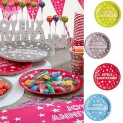 Vaisselle jetable - Assiette Anniversaire X10
