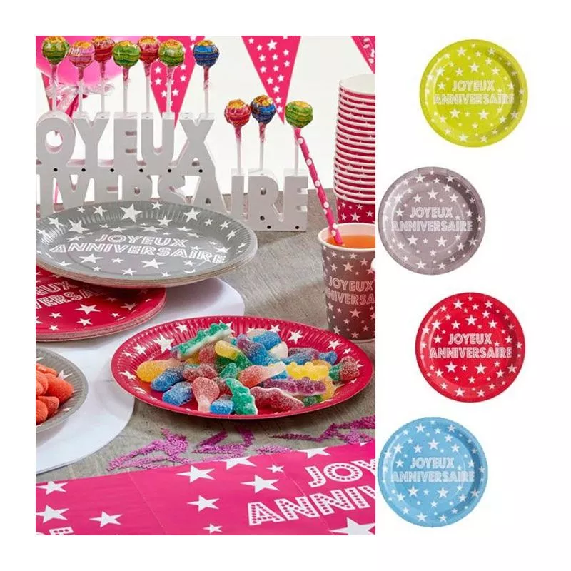 Vaisselle jetable - Assiette Anniversaire X10