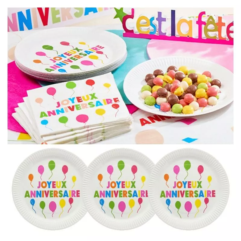 10 Assiettes Joyeux Anniversaire