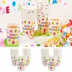 Gobelet joyeux anniversaire (ballons) Les 10