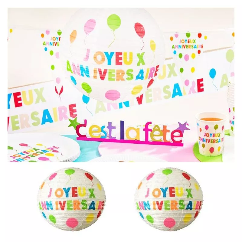 2 Lampions Joyeux Anniversaire ballons