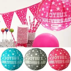 Lot de 2 Lampions Anniversaire étoilées Ø30cm