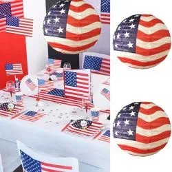 Lampion deco USA Ø 30cm (lot de 2)