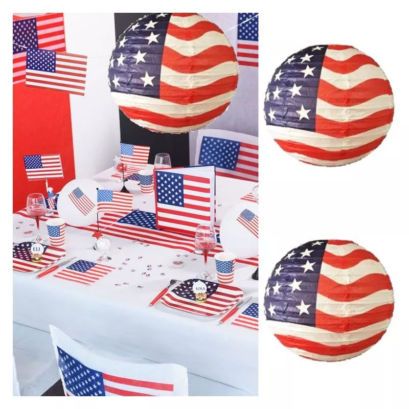 Lampion deco USA Ø 30cm (lot de 2)