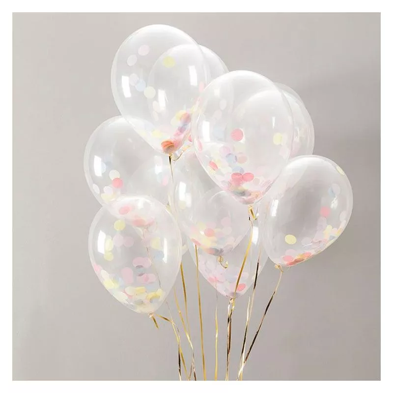 Ballons transparent à confettie 30cm