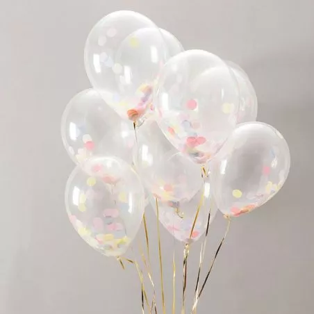 Ballons transparent à confettie 30cm
