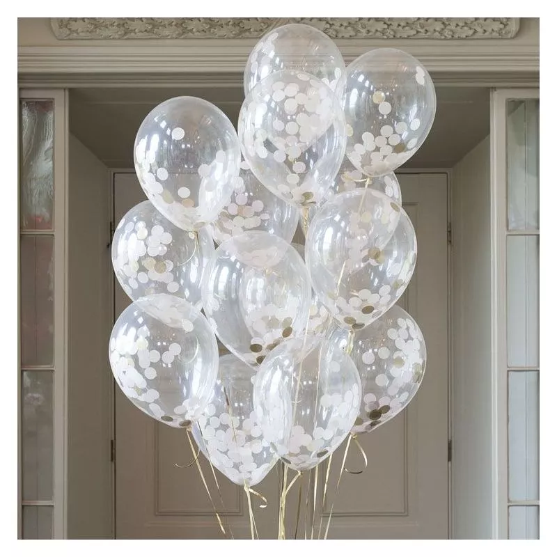 Ballons transparent à confettie 30cm