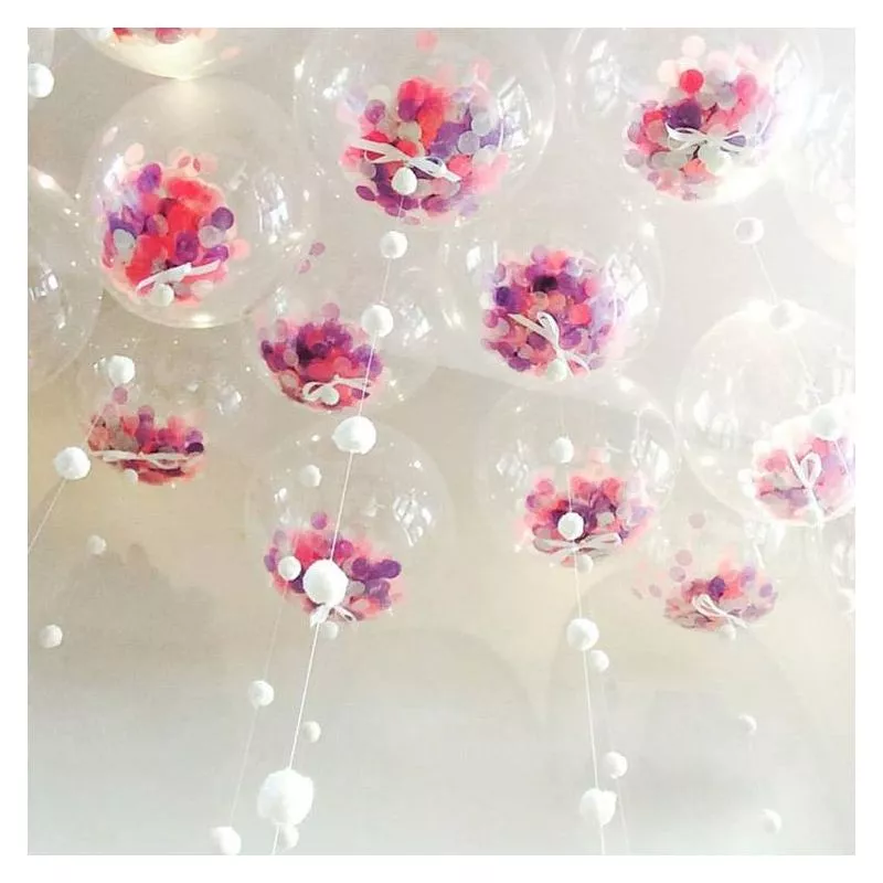 Ballon transparent géant mariage à confettis