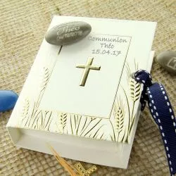 Boite dragées communion livre Bible (lot de 10)