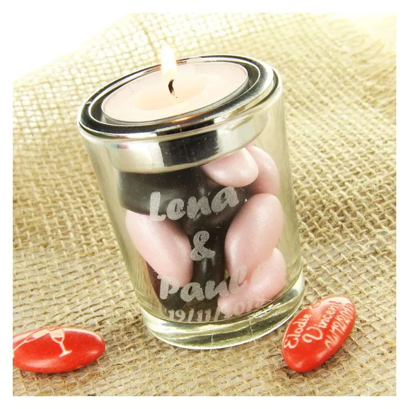 Bougeoir personnalisé mariage, bapteme, communion