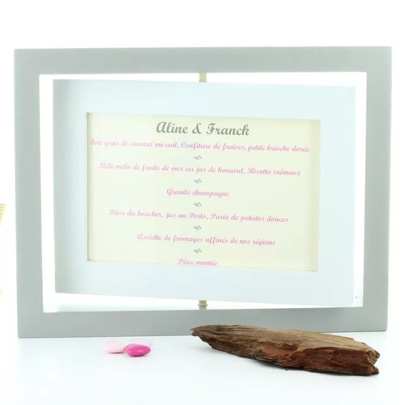 Cadre menu de table tournant