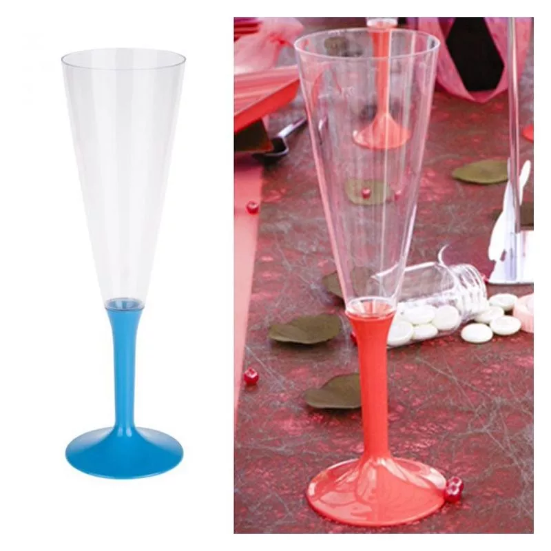 Flûte champagne plastique 13cl (10psc) - Bleu
