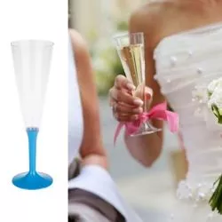 Flûte champagne plastique 13cl (10psc) - Bleu