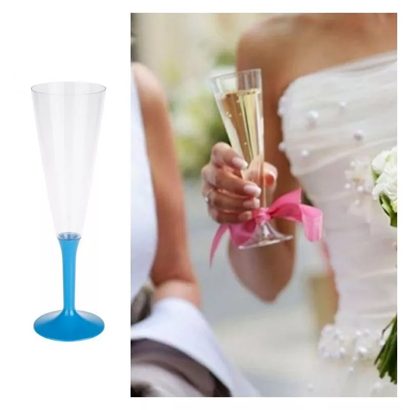 Flûte champagne plastique 13cl (10psc) - Bleu