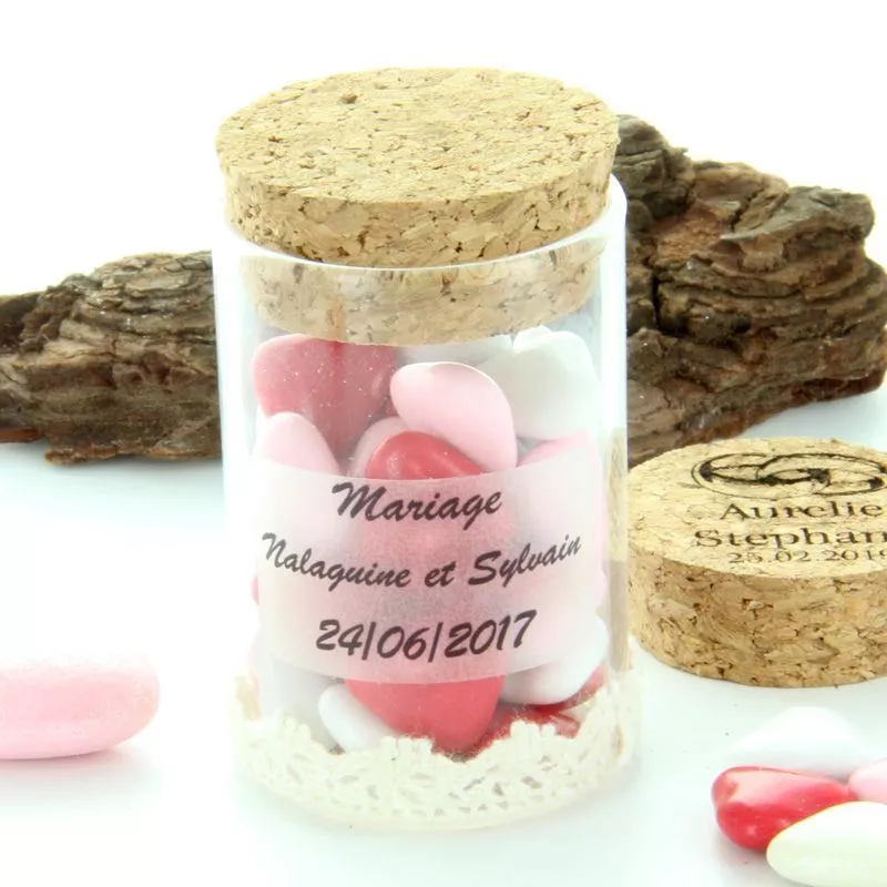Éprouvette dragées mariage  Ø4CM