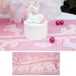 Chemin de table baptême Licorne