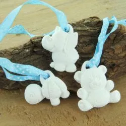 Ruban à sujet animaux - Bleu (lot de 24)