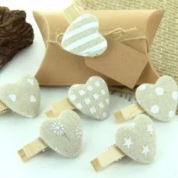Coeur sur pince lot de 6