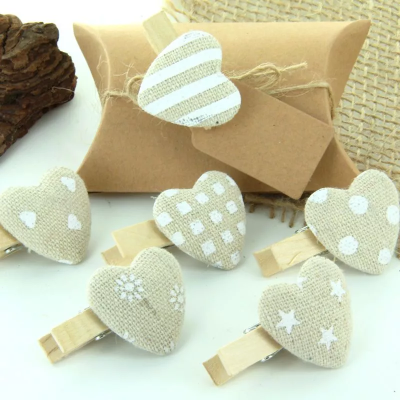 Coeur sur pince lot de 6