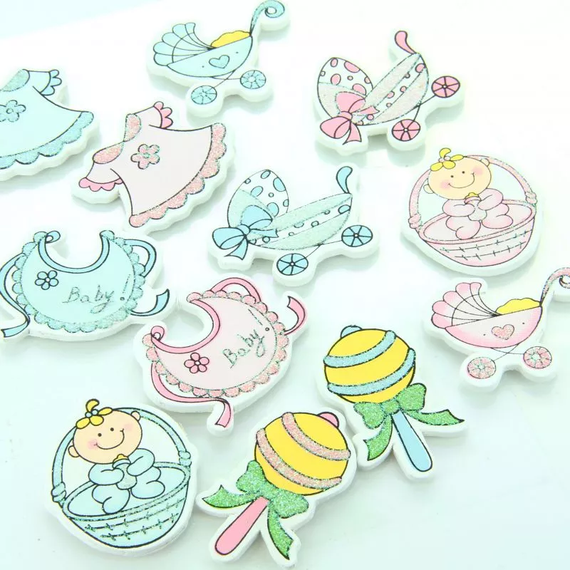 6 Stickers naissance  à coller N°2