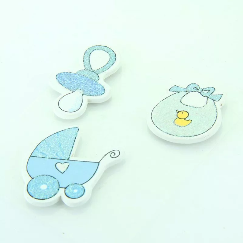 3 Stickers naissance Bleu à coller