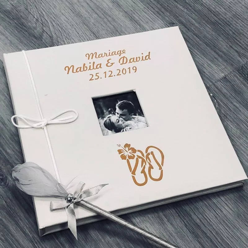 Livre d'or mariage personnalisé / Album photo - Plage