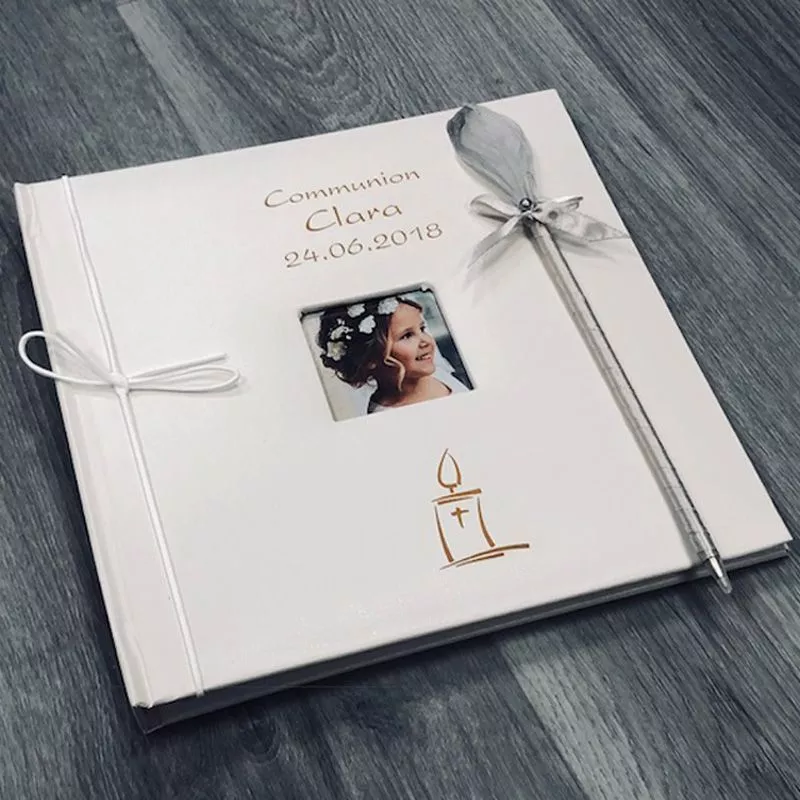 Livre d'or communion Personnalisé / Album photo - Bougie