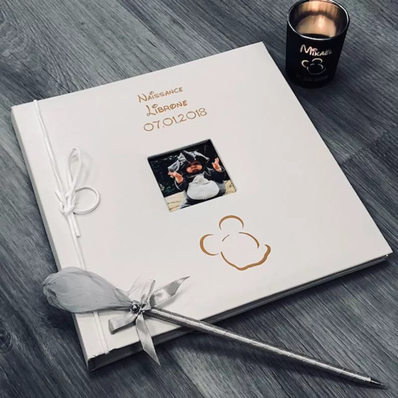 Livre d'or baptême Mickey  / Album photo - Personnalisé
