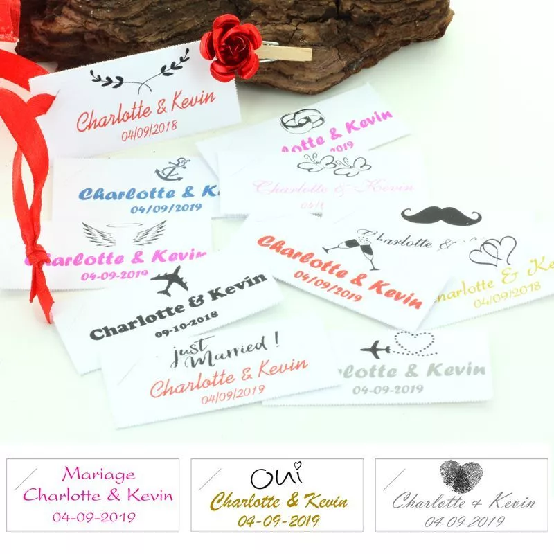 étiquette dragées mariage (lot de 48)