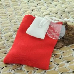 Bourse dragées Italienne Coton (12pcs) Rouge