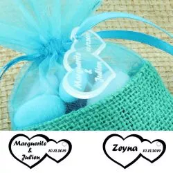 Etiquettes dragées Plexi Coeur
