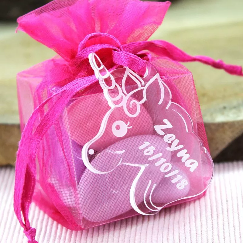 Etiquette dragees licorne Plexi